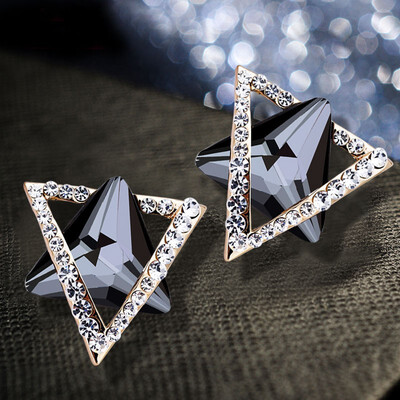 

Fashion crystal earrings 925 diamond earrings triangle wild earrings