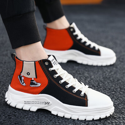 

Autumn Korean version of mens shoes sports leisure high-top canvas shoes in the summer tide shoes