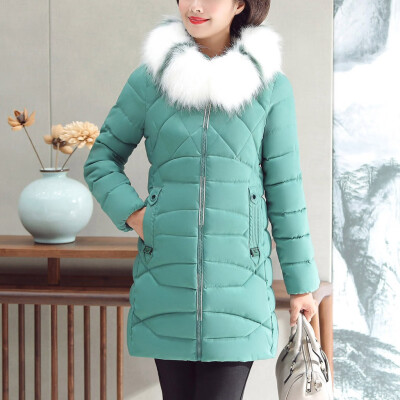 

Toponeto Fashion Women Winter Warm Cotton Hooded Winter Long-Sleeved Overcoat