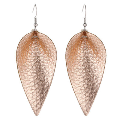 

Simple Fashion Leaves Drops Earrings PU Artificial Leather Pendent Earrings Ornaments Teardrop-shaped Bohemian Earrings