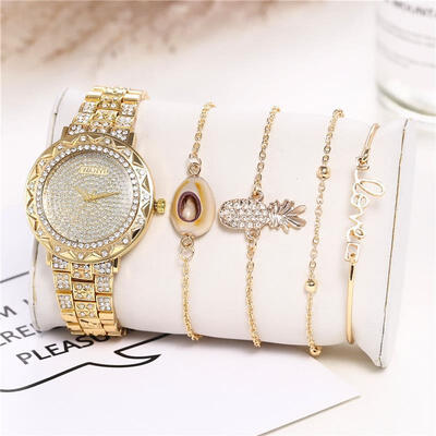 

Women Bling Bling Diamond Watch Stainless Steel Quartz Wristwatch Ladies Female Luxury Gold Watches Rhinestone Clock Reloj Mujer