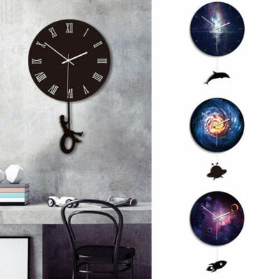 

Non Ticking Wall Clock 12 Inch Round Silent Quartz Battery Operated Home Decor