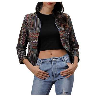 

Toponeto Womens Printing Embroidered Half Sleeve V-neck Jacket