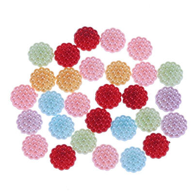 

72pcs 13mm Half Side Colorful Imitation Pearl DIY Phone Jewelry Accessories