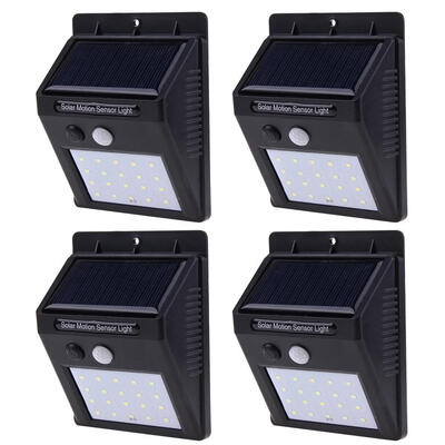 

4pcs Solar Powered 20LED Motion Sensor Wall Lights Outdoor Garden Yard Lamp