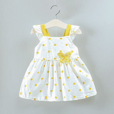 

Summer Girls Fruit Print Princess Cute Casual Short Sleeve Dress Round Collar Sweet Dress For 12-24 Months