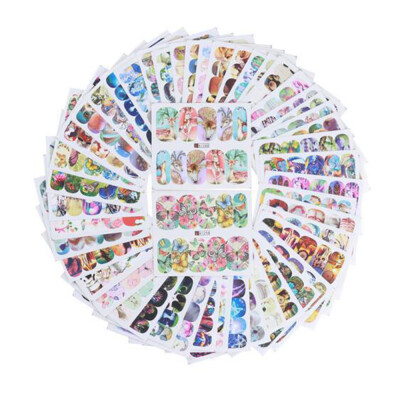 

Toponeto 50pcs Flower 3D Nail Art Stickers Decals Manicure GoldSilver Decoration Tips