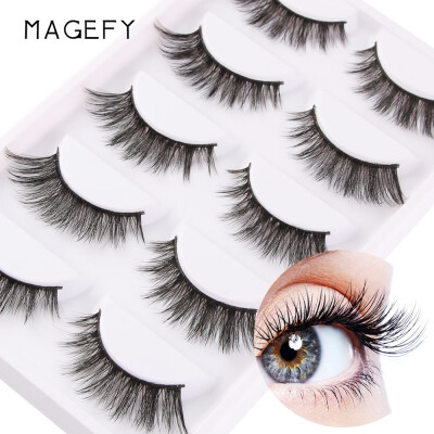 

Gobestart 5Piar3D Lashes Natural Thick False Fake Eyelashes Eye Lashes Makeup Extensions