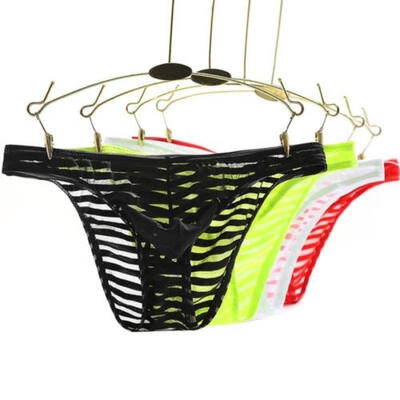 

Hot Sell Men&acutes Briefs Low Waist Sexy Transparent Ice Silk Seamless Underwear