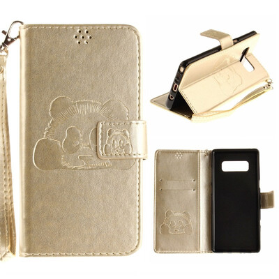 

MOONCASE Samsung NOTE 8 embossed panda lanyard holster - gold