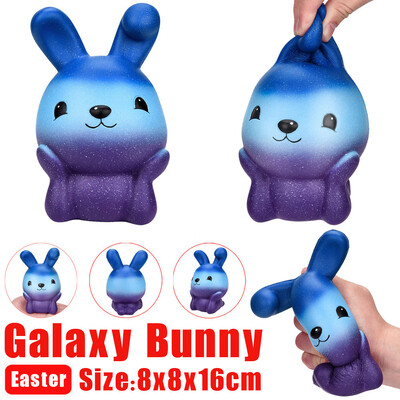 

Siaonvr 16cm Squishy Easter Galaxy Bunny Scented Slow Rising Squeeze Collect Easter Gift