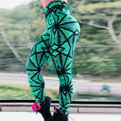 

New Europe&America Ebay spider pattern digital printing yoga leggings hip high waist fitness pants women spider