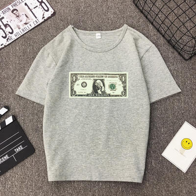 

Mens T-shirt Printed Hip-hop Banknotes T-shirt Men And Women Couple T-shirt Personality Loose Short-sleeved T-shirt