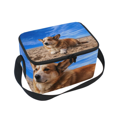 

ALAZA Lunch Box Insulated Lunch Bag Large Cooler Beach Puppy Dog Tote Bag