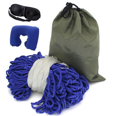 

Portable Garden Nylon Hammock swing Hang Mesh Net Sleeping Bed Swing for Travel Camping Hammock Outdoor Furniture with gift Pillow