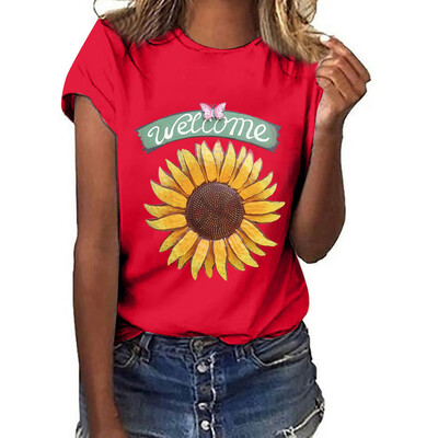 

Starmoon Women Girls Plus Size Lips Print Short Sleeved T-shirt Blouse Tops