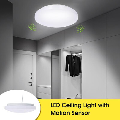 

LED Ceiling Light with Motion Sensor 12W 1000Lumen with Daylight Sensor 27cm Diameter Warm White Light for Basement Garage Closet