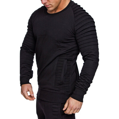 

Men Fashion Jumper T-Shirt Casual Round Neck Long Sleeve Slim Fit Tops Sz -3XL