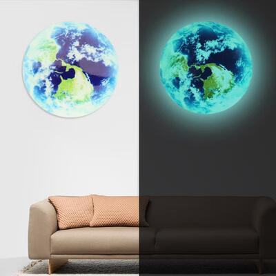 

Greensen 10cm Luminous Wall Sticker Earth Glow In The Dark DIY Decal for Bedroom Decoration