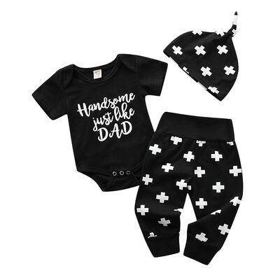

Newborn 3 6 12 18 Months Romper Suit Baby Boy girl Unisex TopsPants Hat Outfits
