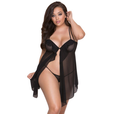 

Toponeto Plus Size Women Sexy Sleepwear Lace Sexy Lingerie Underwear Nightskirt G-string