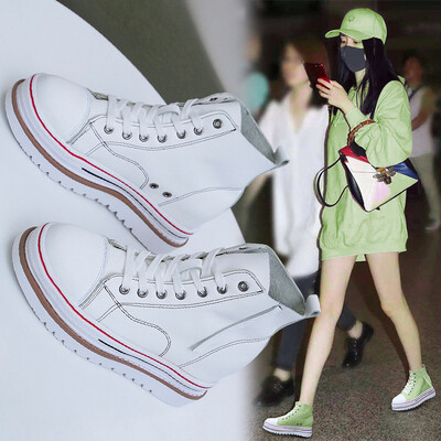 

New Korean version of the tide shoes womens shoes autumn retro Hong Kong flavor high to help smal