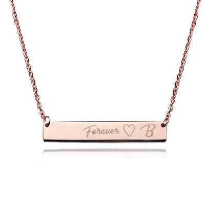 

Rinhoo Hot Sale Fashion Women Stainless Steel Necklace Engraved Forever Love Square Pendant Necklace Jewelry Best Gift Wholesale