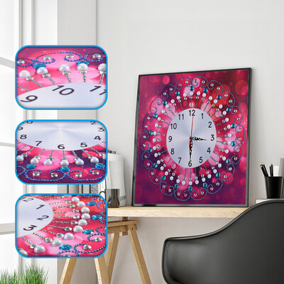 

Gobestart 5D Special Diamond-Shaped Embroidery Wall Clock DIY Painting Diamond Cross Stitc