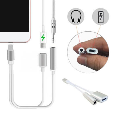 

2 in 1 Audio Cable Splitter for Lightning Charging Cable 35mm Headphone Jack Adapter for 7 7 Plus 6S Plus 6S 6 Plus 5