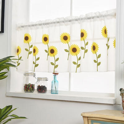 

Greensen Polyester Floral Pattern Short Window Curtain Shade Bedroom Living Room Kitchen Decor