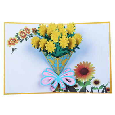 

Flower Bouquet 3D Pop Up Cards Anniversary Greeting Card Handmade Gift Card