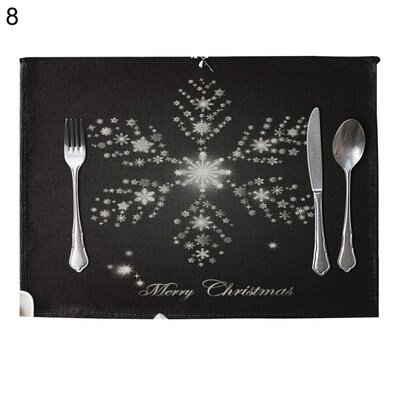 

Christmas Fashion Dining Table Linen Heat Insulation Mat Placemat Kitchen Decor