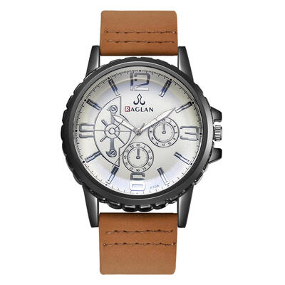 

Fashion Business Analog Quartz Watches Men PU Leather Strap Wristwatch