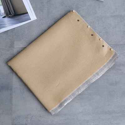 

2017 autumn&winter new Korean beaded pearl imitation cashmere scarf female shawl thickening bib double-sided solid color generation
