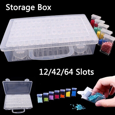 

124264 Slots Diamond Embroidery Diamond Painting Tool Transparent Plastic Storage Box Jewelry Drill Storage Box Gift