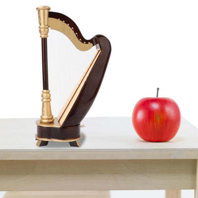 

Greensen 25cm Miniature Wooden Harp Model Musical Instrument Model Musical Gifts Home Decor Ornaments