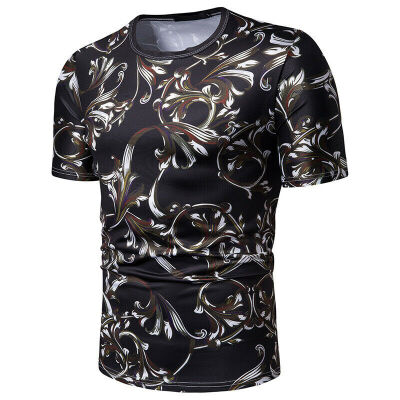 

NEW Mens Summer Floral Printed Beach Short Sleeve Camp T-Shirt Tops Blouse Tee