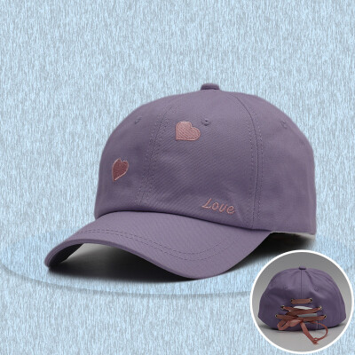 

Hat girl summer tie small fresh sweet cute baseball cap Korean version of the bow love embroidery shade duck tongue hat