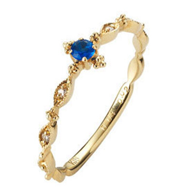 

Elegant Royal Blue Cubic Zircon Ring for Women Rose Gold Color Micro Paved CZ Crystal Bague