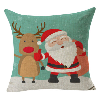

Siaonvr Christmas Pillow Cover Linen Pillowcases Decorative Home Decoration 45x45cm