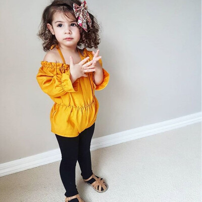 

Newborn Baby Girls Off Shoulder Long sleeves Clothes Romper Jumpsuit Outfits