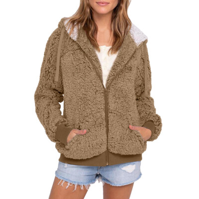 

Toponeto Women Plus Size Casual Pocket Hooded Parka Outwear Cardigan Sweater Coat