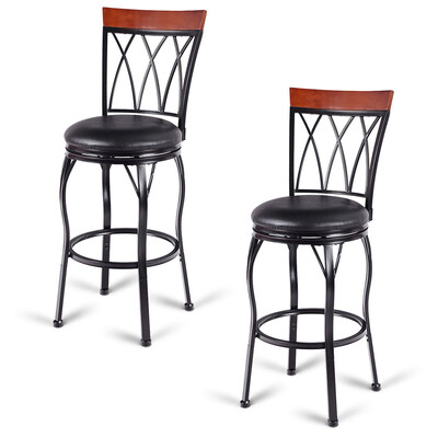 

Set of 2 Adjustable Seat Height Swivel Bar Stools