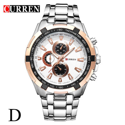 

Gobestart CURREN Fashion Big Ddial Casual Business Mens Watch Quartz Waterproof Steel Bel