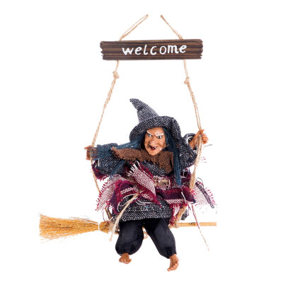 

Lovely Halloween Horror Ghost Riding ornament Broom Witch Hanging Decoration Halloween Props House Night Decoration