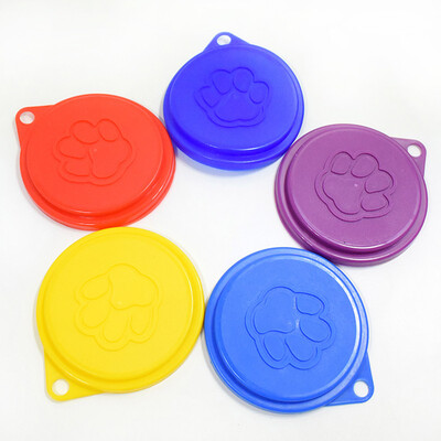 

2Pcs Pet Cat Dog Food Storage Can Covers Lids Random Color