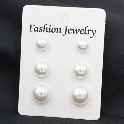 

EK782 Trendy 12 pairsset Cute Triangle Crystal Heart Stud Earrings for Women Ball Simulated Pearl Flower Earring Set brincos