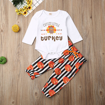 

Newborn Baby Kids Girls Thanksgiving TopsPants Loose Jumpsuit Outfits Clothes