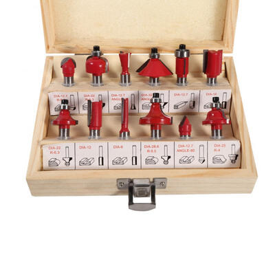 

Greensen 12pcs 8mm Shank Cemented Carbide Router Bit Woodworking Cutter Bit Set in Wood Case Box