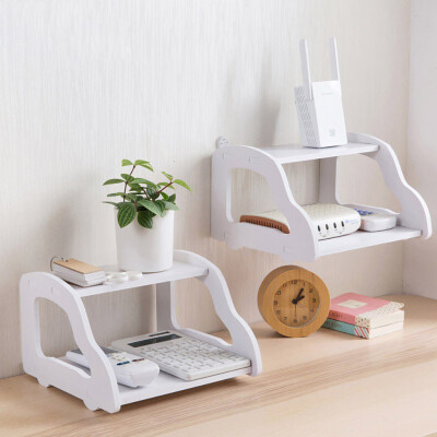 

〖Follure〗Punch-Free Storage Shelf Double Layer Wood-Plastic Board Storage Shelf